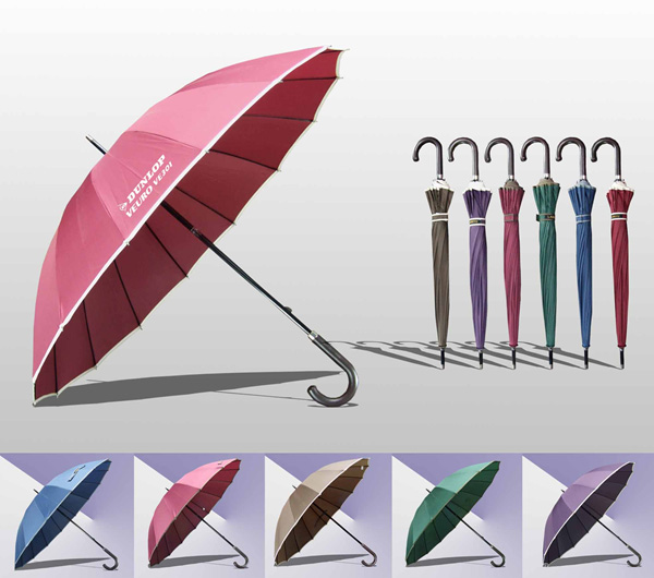 高档伞,塑料橡胶漆弯柄
