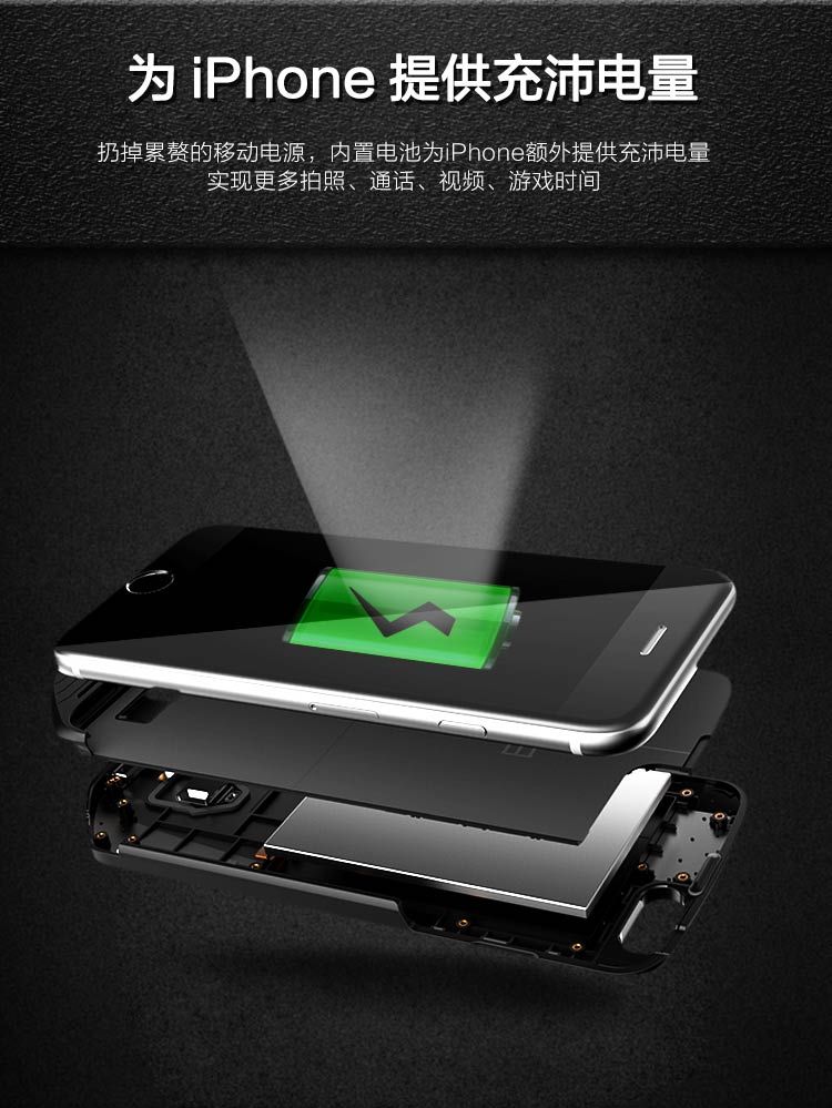 机甲（MESUIT) i6 智能手机壳 双系统/双卡双待/充电宝/手机存储 适用于iPhone6/6S 苹果创意智能外设