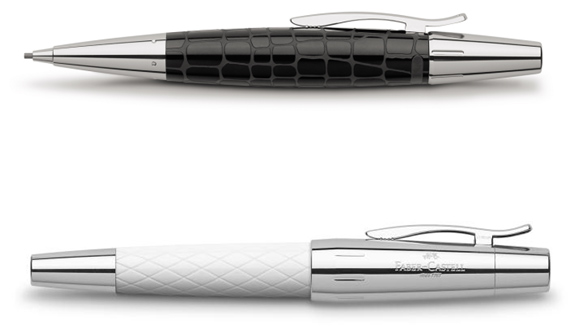 德国辉柏嘉高级树脂宝珠笔、墨水笔--鳄鱼纹、白色棱纹